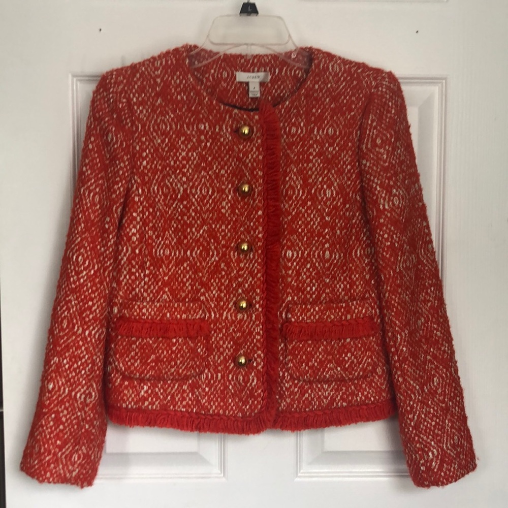 NWOT Orange tweed jacket